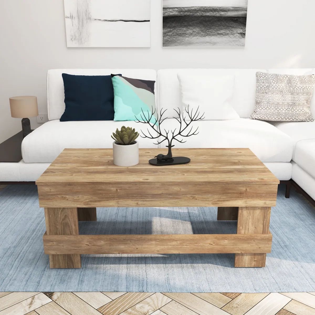 Woven Paths Reclaimed Wood Coffee Table, Natural | Ebay Regarding Woven Paths Coffee Tables (Photo 14 of 15)