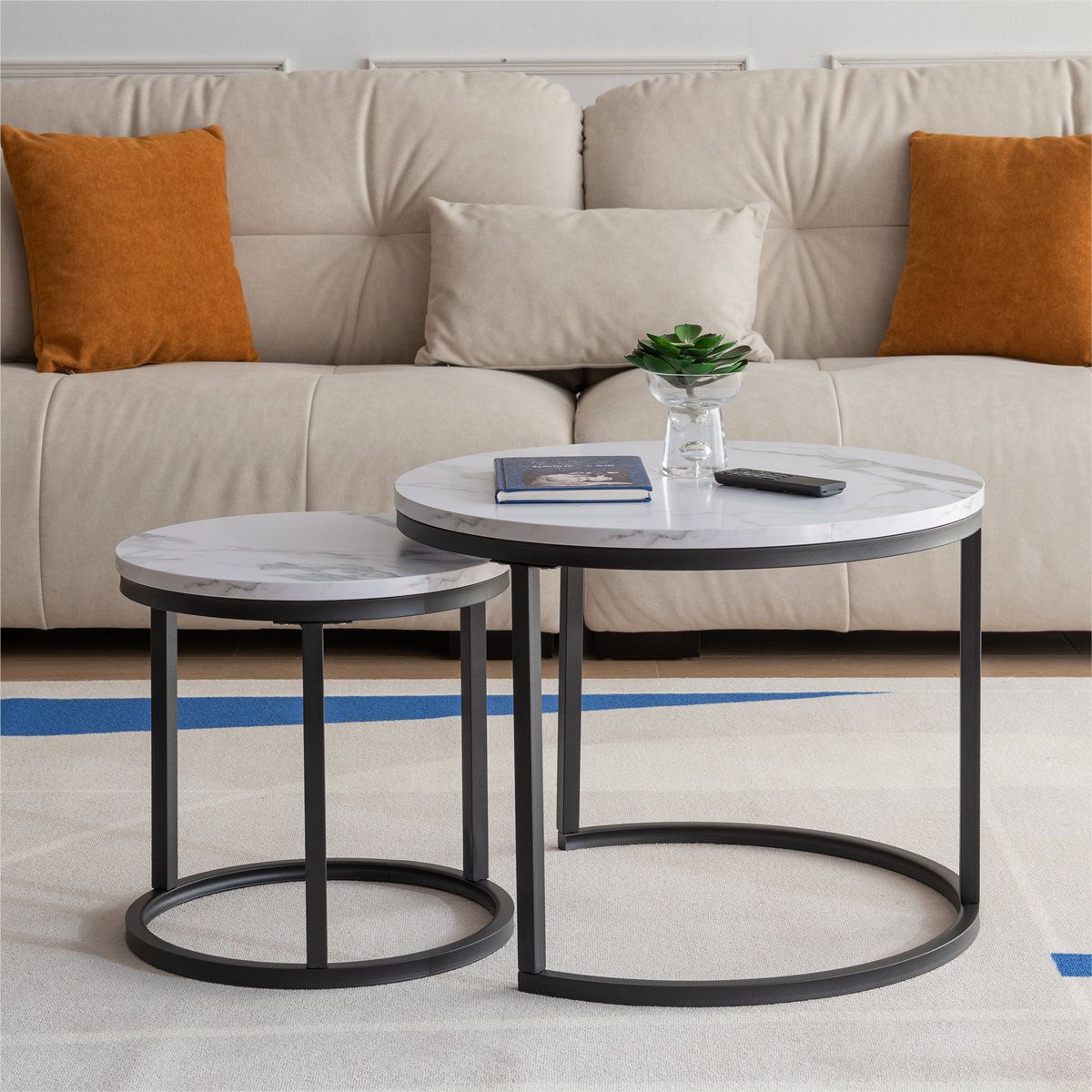 Wrought Studio Derell Nesting Coffee Table | Wayfair Regarding Modern Nesting Coffee Tables (Photo 10 of 15)