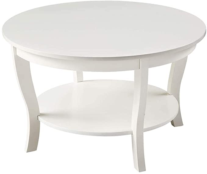 Convenience Concepts American Heritage Round Coffee Table, White For American Heritage Round Coffee Tables (View 6 of 15)