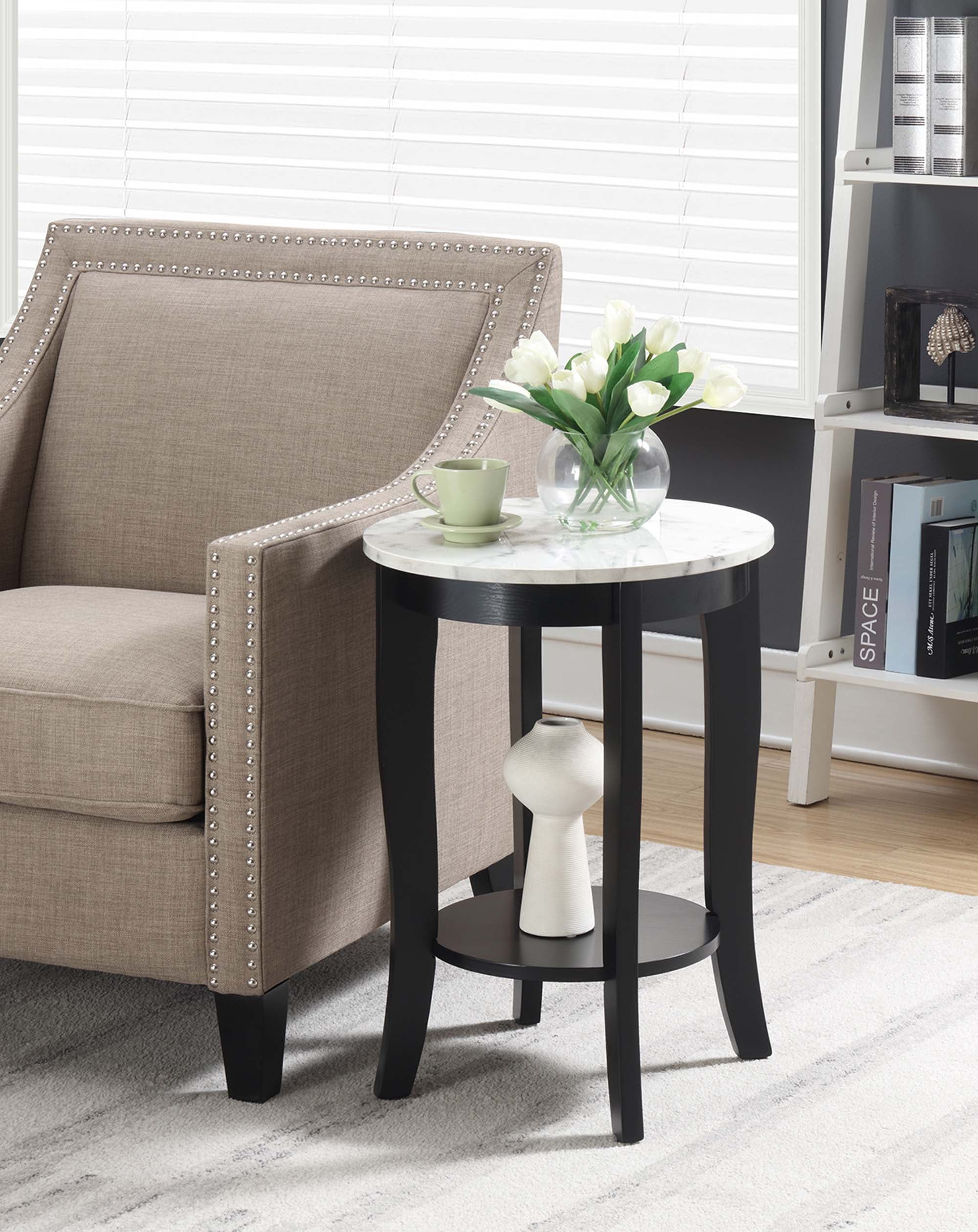 Convenience Concepts American Heritage Round End Table, Multiple Inside American Heritage Round Coffee Tables (View 12 of 15)