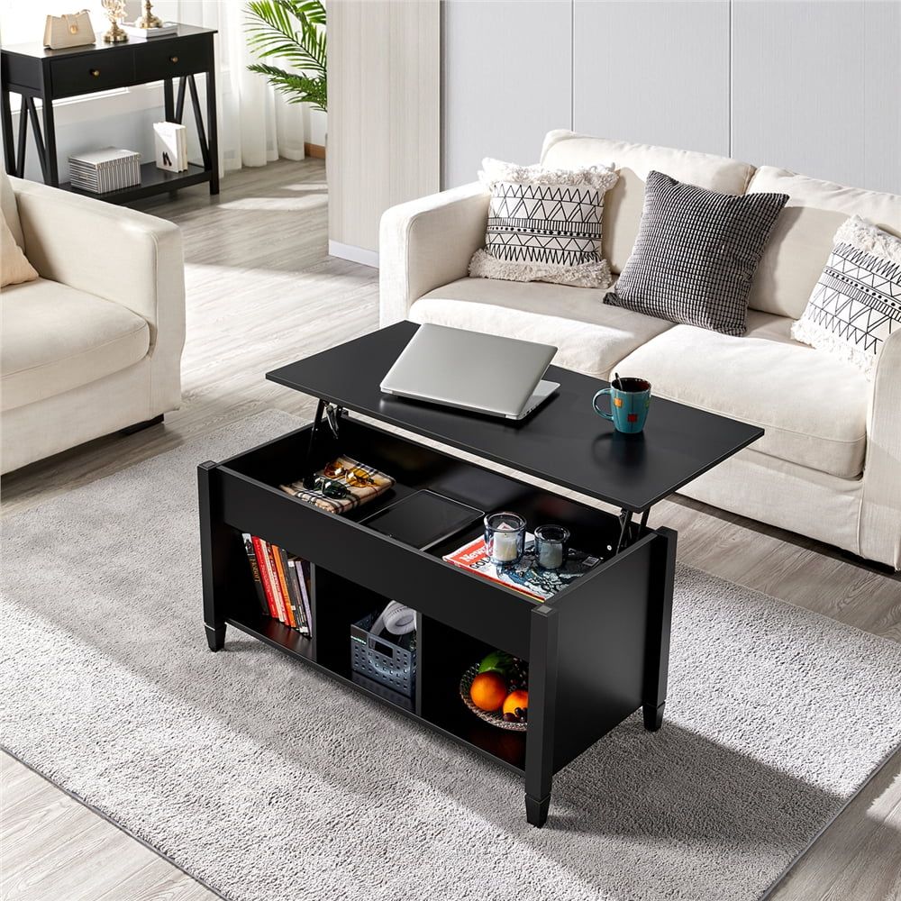 Easyfashion Minimalist Wooden Lift Top Coffee Table W/ Hidden With Lift Top Coffee Tables With Hidden Storage Compartments (Photo 1 of 15)