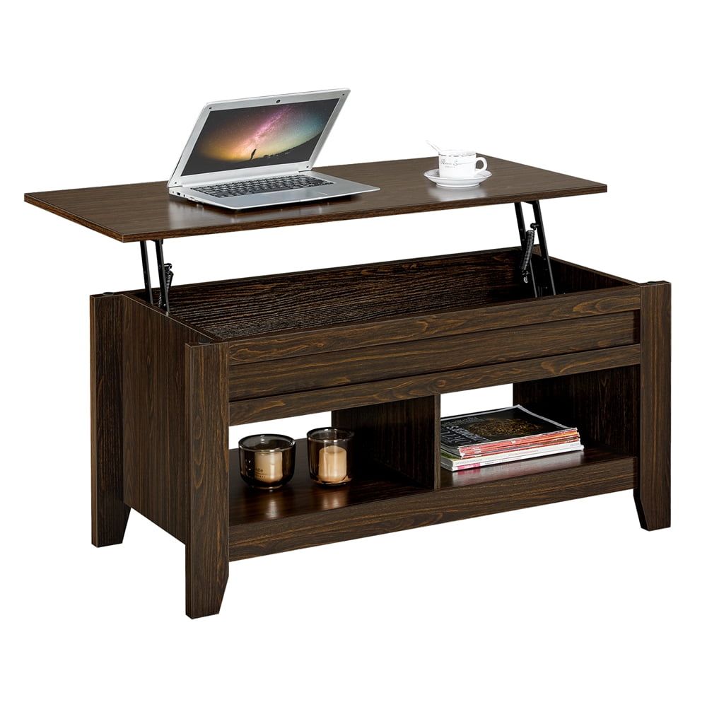 Yaheetech Lift Top Coffee Table W/hidden Storage Compartment Open Shelf Pertaining To Lift Top Coffee Tables With Hidden Storage Compartments (Photo 6 of 15)