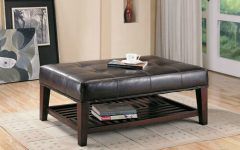 20 Collection of Brown Leather Ottoman Coffee Tables