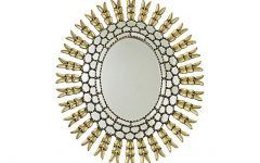 15 Best Collection of Leaf Post Sunburst Round Wall Mirrors