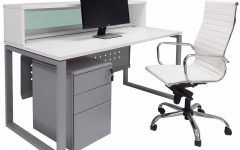 15 Collection of Aluminum and Frosted Glass Desks