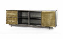 Gunmetal Perforated Brass Media Console Tables