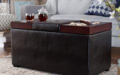 2024 Latest Leather Coffee Tables Ottoman with Storages