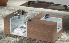 Square Wood and Glass Coffee Table