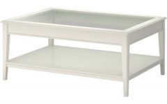White Coffee Table with Glass Top