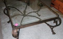 Wrought Iron Coffee Table with Glass Top