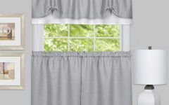 2024 Popular Grey Window Curtain Tier and Valance Sets