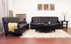 Top 15 of Bonded Leather All in One Sectional Sofas with Ottoman and 2 Pillows Brown