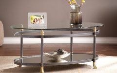 Oval Aged Black Iron Coffee Tables
