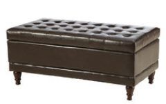 2024 Latest Round Leather Coffee Table Ottoman with Storage