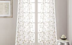 Overseas Leaf Swirl Embroidered Curtain Panel Pairs