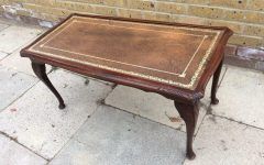 Antique Blue Wood and Gold Coffee Tables