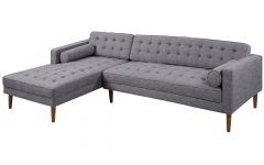 15 Best Ideas Element Left-side Chaise Sectional Sofas in Dark Gray Linen and Walnut Legs