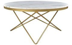 2024 Popular White Marble and Gold Coffee Tables