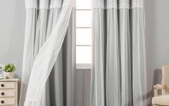 30 Best Tulle Sheer with Attached Valance and Blackout 4-piece Curtain Panel Pairs