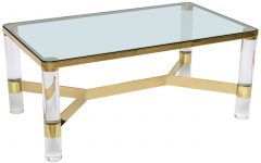Acrylic Glass and Brass Coffee Tables