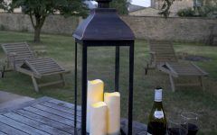 Outdoor Lanterns with Battery Operated Candles