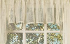 20 Ideas of Ivory Micro-striped Semi Sheer Window Curtain Pieces