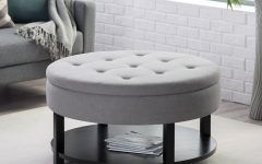 Large Round Ottoman Coffee Table with Storage