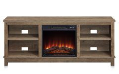 15 Collection of Fireplace Media Console Tv Stands with Weathered Finish