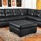 Black Leather Sectionals with Ottoman