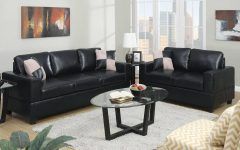Top 15 of Black Leather Sofas and Loveseat Sets