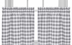 Cotton Blend Grey Kitchen Curtain Tiers