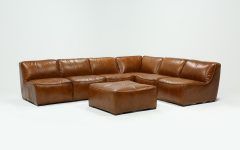 Burton Leather 3 Piece Sectionals with Ottoman