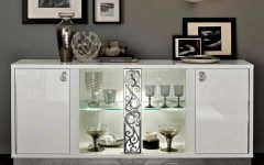 White Sideboards with Glass Doors
