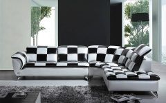 Black and White Sectional Sofa