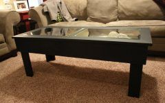 Dark Wood Coffee Tables with Glass Top