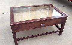 Coffee Tables with Glass Top Display Drawer