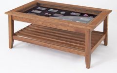 Wooden Coffee Table with Glass Top