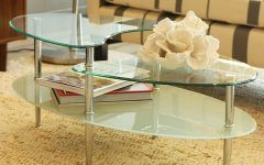 15 Collection of Tempered Glass Oval Side Tables