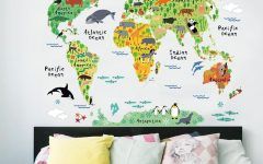 20 Best Collection of World Map Wall Art for Kids