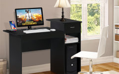 Black Glass and Dark Gray Wood Office Desks