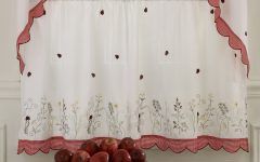 2024 Latest Embroidered Ladybugs Window Curtain Pieces