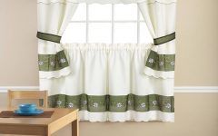 Embroidered Floral 5-piece Kitchen Curtain Sets