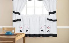 The 20 Best Collection of Embroidered Chef Black 5-piece Kitchen Curtain Sets