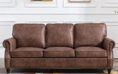 2024 Popular Faux Leather Sofas in Chocolate Brown