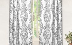 Top 20 of Pastel Damask Printed Room Darkening Grommet Window Curtain Panel Pairs