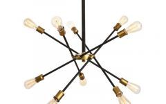 Black and Brass 10-light Chandeliers