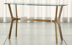  Best 30+ of Elke Glass Console Tables with Brass Base