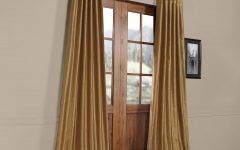 Flax Gold Vintage Faux Textured Silk Single Curtain Panels