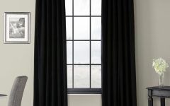 30 Photos Warm Black Velvet Single Blackout Curtain Panels