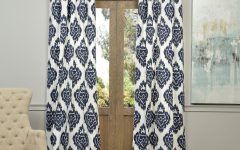 20 Ideas of Ikat Blue Printed Cotton Curtain Panels